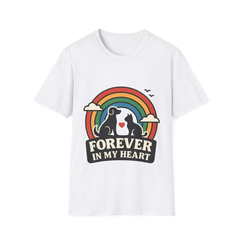 Rainbow Bridge Pet Memorial Shirt, Dog Cat Loss Gift, Forever in My Heart, Pet Remembrance Tee, Sympathy Gift for Pet Owner