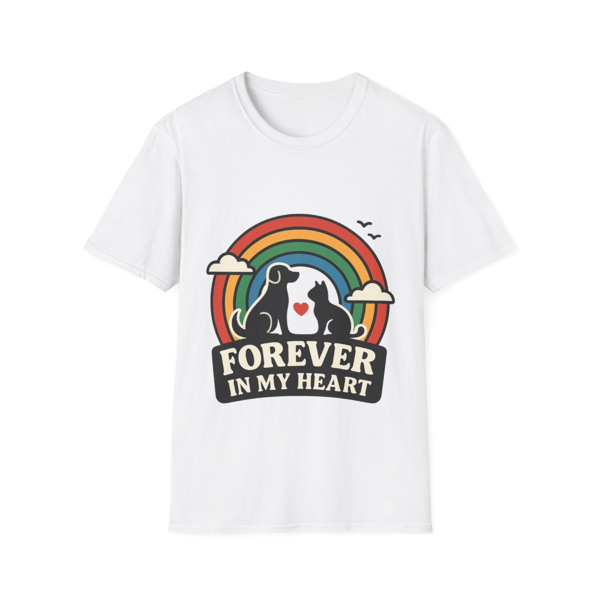 Rainbow Bridge Pet Memorial Shirt, Dog Cat Loss Gift, Forever in My Heart, Pet Remembrance Tee, Sympathy Gift for Pet Owner