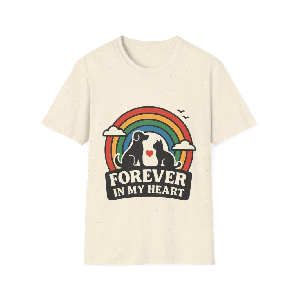 Rainbow Bridge Pet Memorial Shirt, Dog Cat Loss Gift, Forever in My Heart, Pet Remembrance Tee, Sympathy Gift for Pet Owner