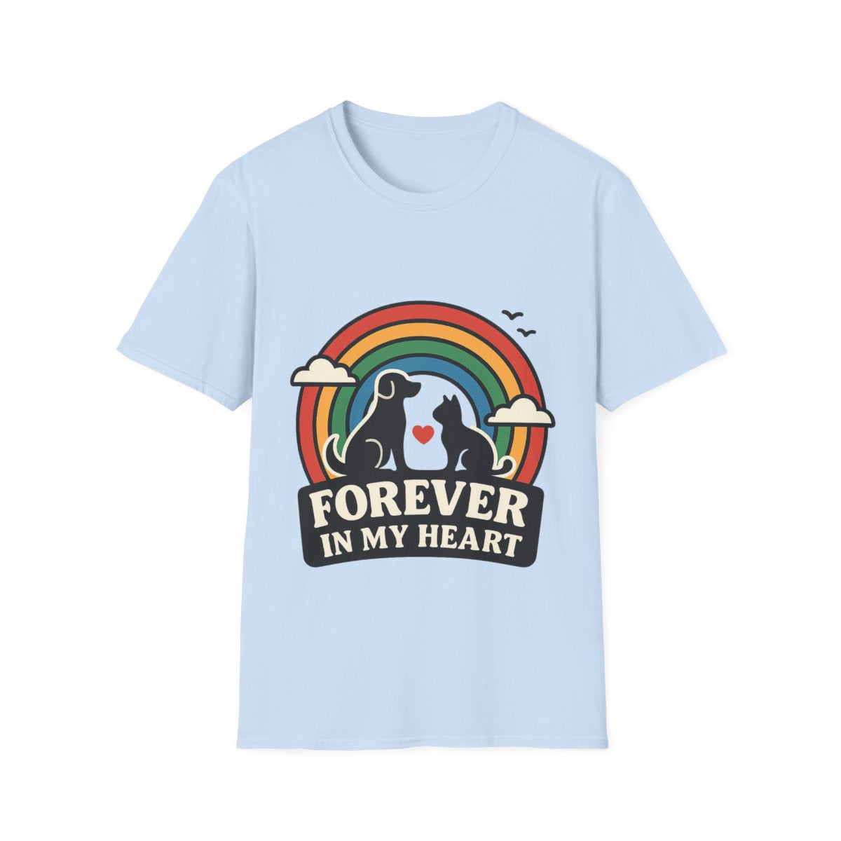 Rainbow Bridge Pet Memorial Shirt, Dog Cat Loss Gift, Forever in My Heart, Pet Remembrance Tee, Sympathy Gift for Pet Owner