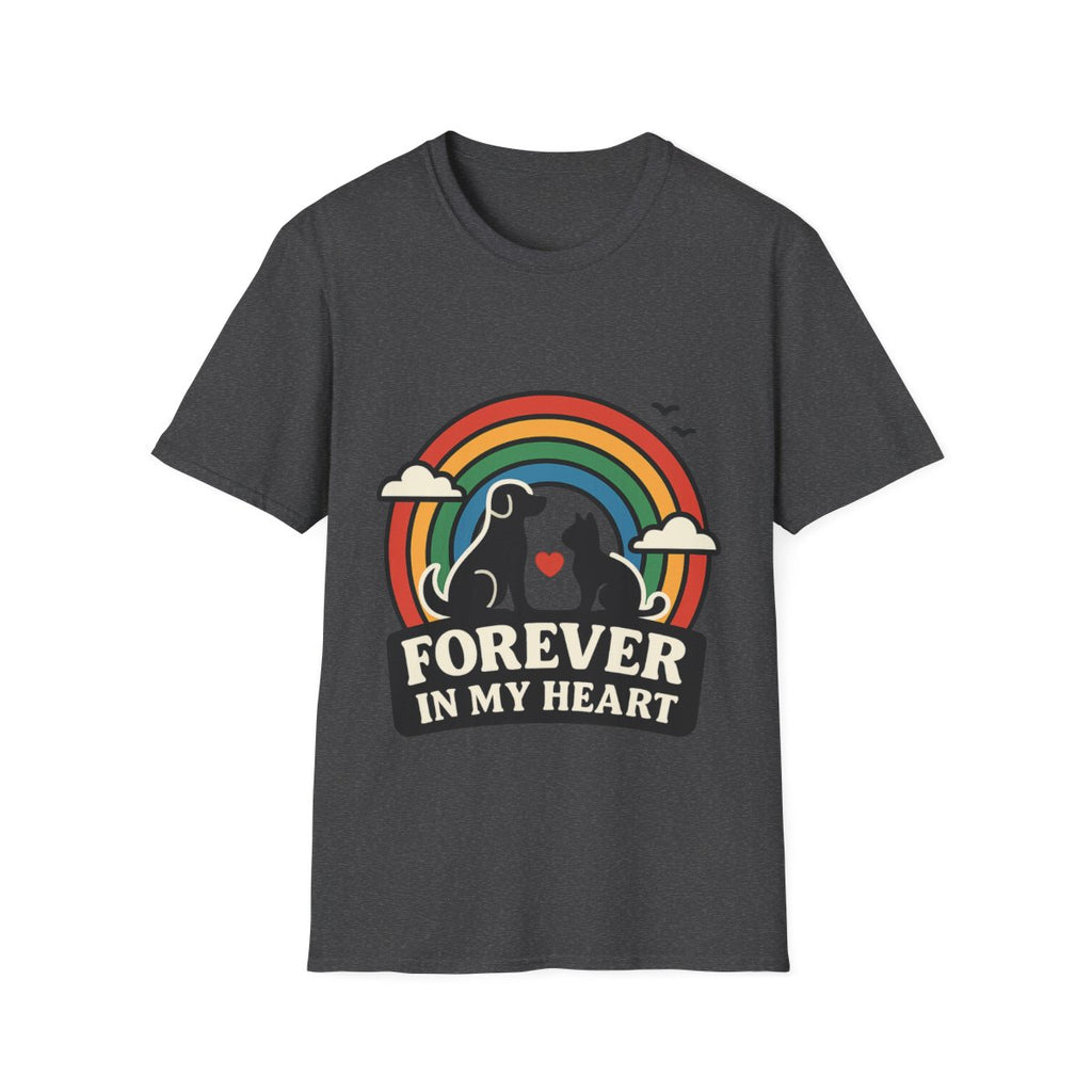 Rainbow Bridge Pet Memorial Shirt, Dog Cat Loss Gift, Forever in My Heart, Pet Remembrance Tee, Sympathy Gift for Pet Owner