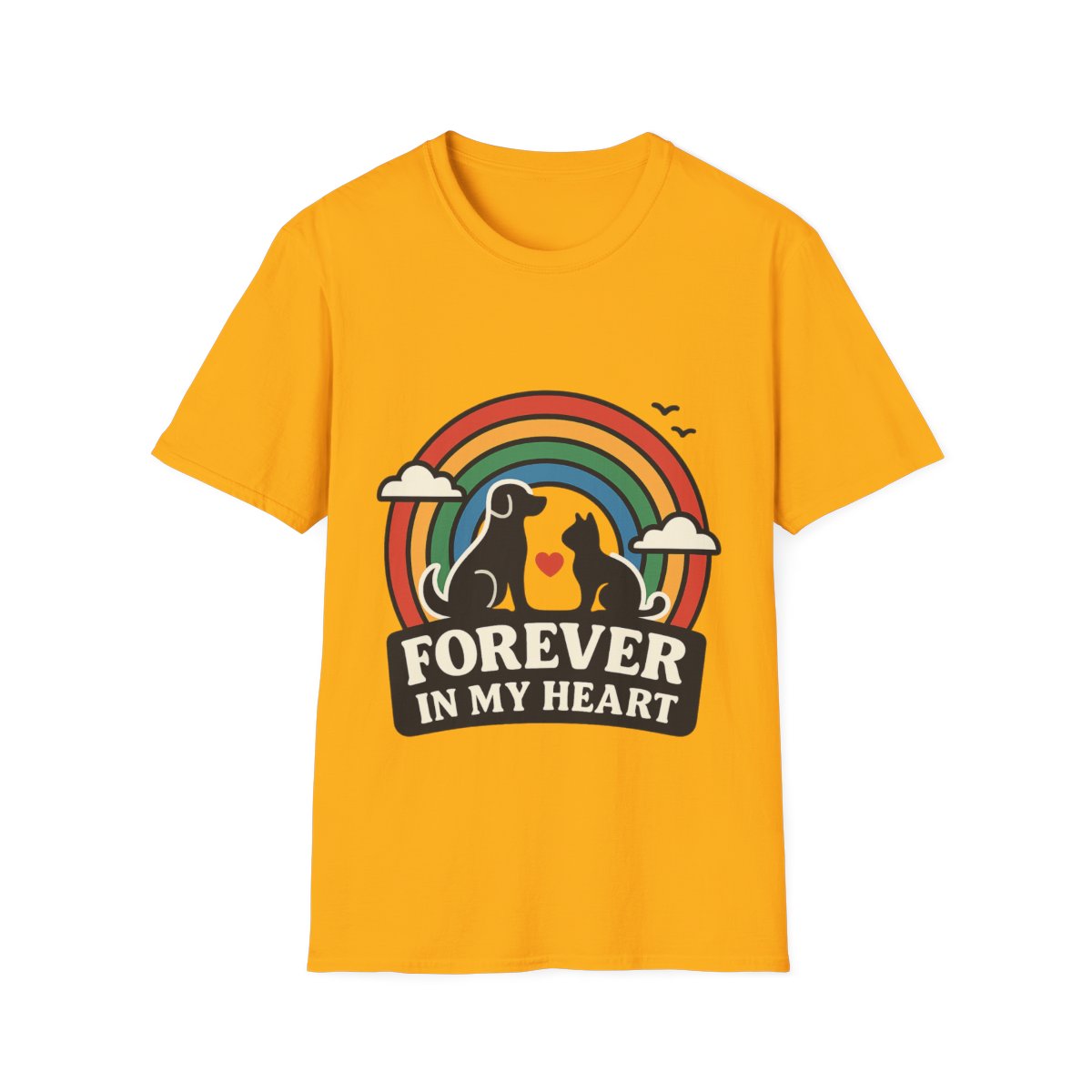 Rainbow Bridge Pet Memorial Shirt, Dog Cat Loss Gift, Forever in My Heart, Pet Remembrance Tee, Sympathy Gift for Pet Owner
