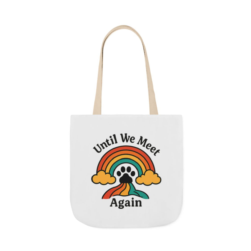 Rainbow Bridge Pet Memorial Tote Bag, Pet Loss Gift, Dog Cat Paw Print Remembrance Bag, Until We Meet Again Sympathy Gift