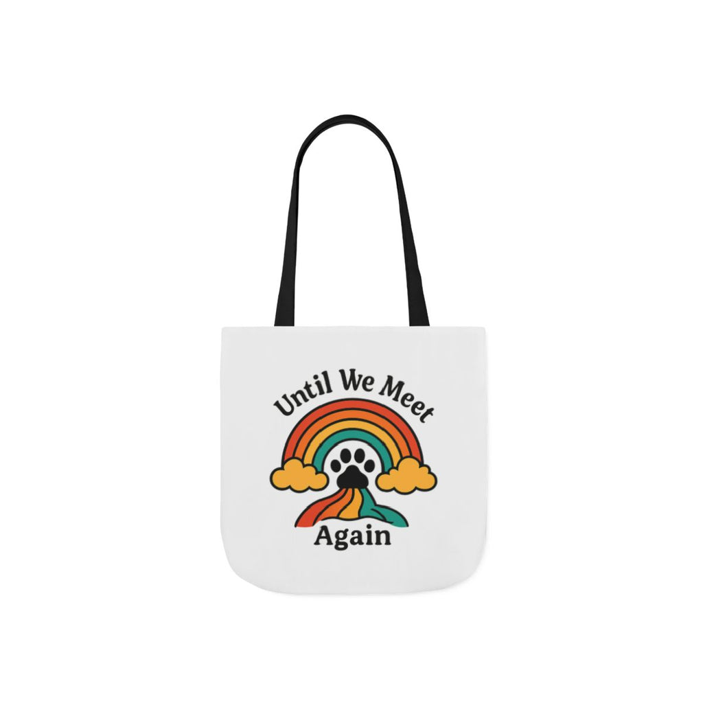 Rainbow Bridge Pet Memorial Tote Bag, Pet Loss Gift, Dog Cat Paw Print Remembrance Bag, Until We Meet Again Sympathy Gift