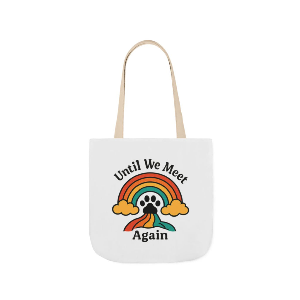 Rainbow Bridge Pet Memorial Tote Bag, Pet Loss Gift, Dog Cat Paw Print Remembrance Bag, Until We Meet Again Sympathy Gift