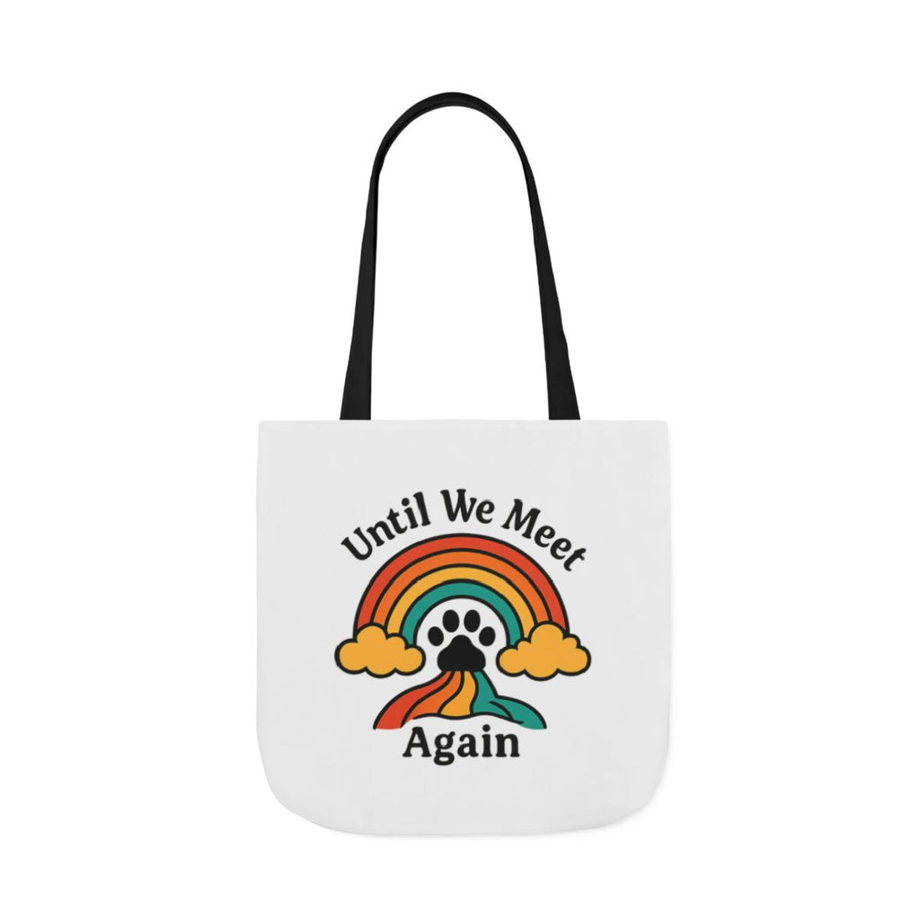 Rainbow Bridge Pet Memorial Tote Bag, Pet Loss Gift, Dog Cat Paw Print Remembrance Bag, Until We Meet Again Sympathy Gift