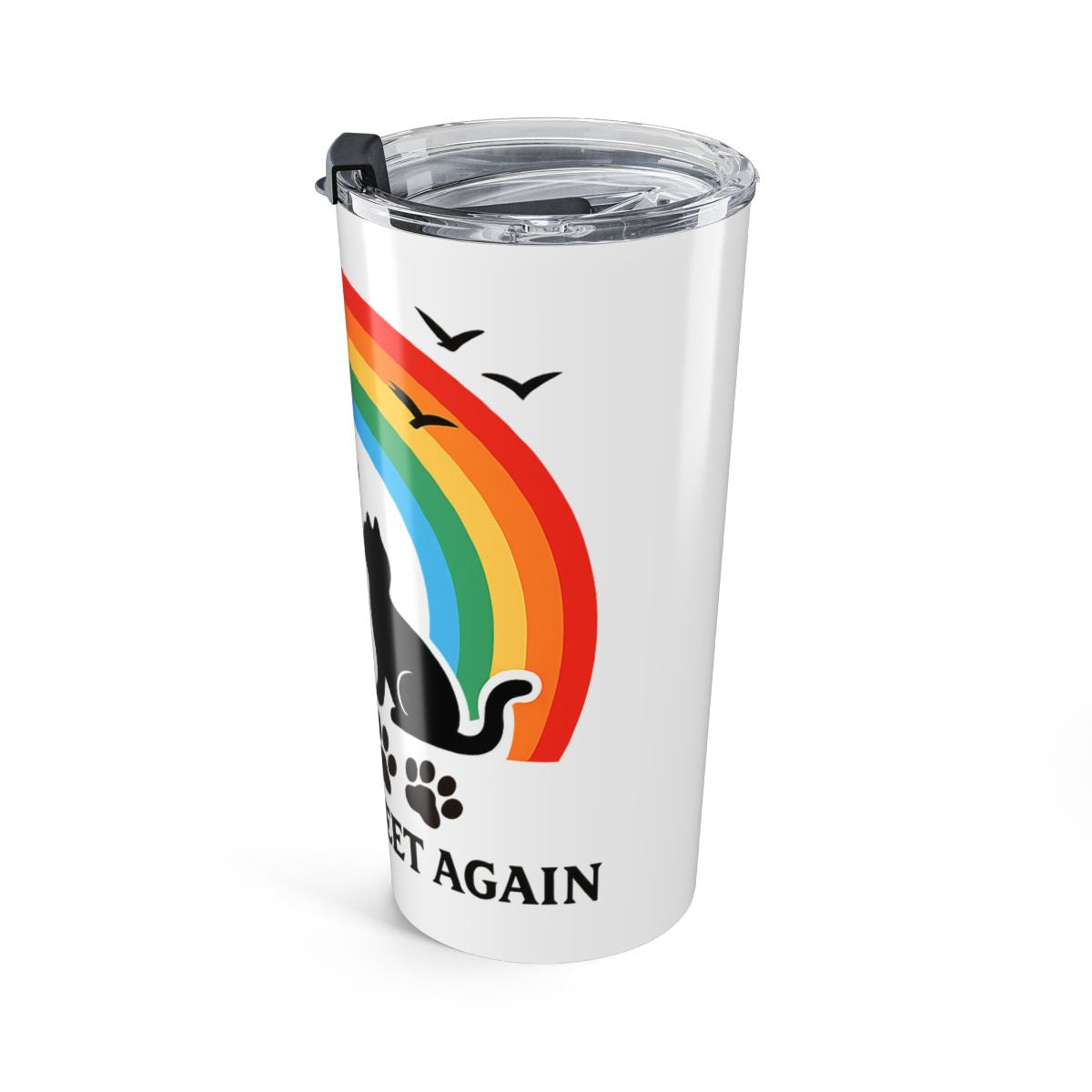 Rainbow Bridge Pet Memorial Tumbler, Dog Cat Loss Gift, Pet Sympathy Gift, Until We Meet Again, Pet Remembrance Tumbler