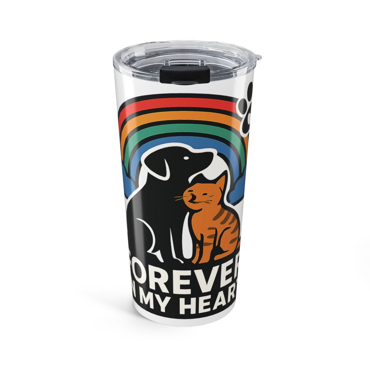Rainbow Bridge Pet Memorial Tumbler Forever In My Heart Dog Cat Loss Sympathy Gift Remembrance Keepsake Pet Owner Grief Support