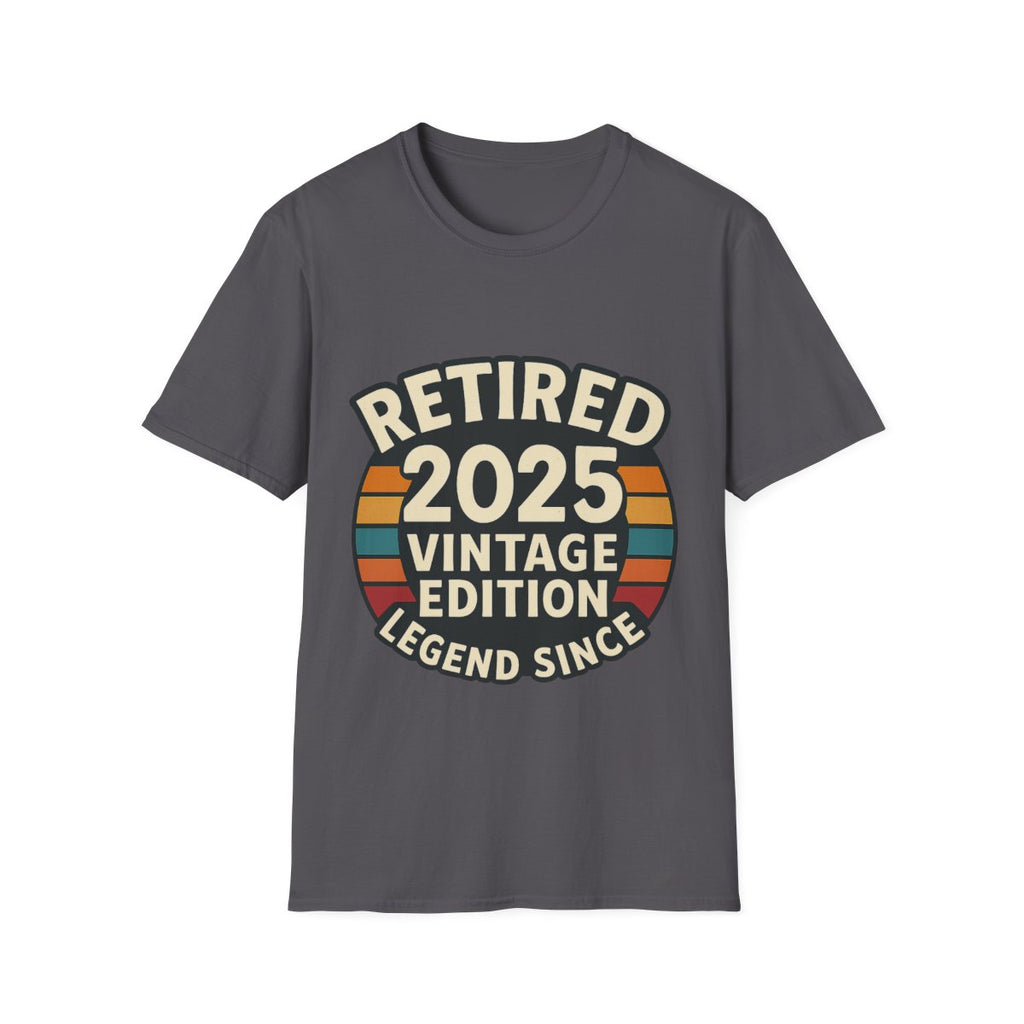 Retired 2025 Vintage Edition T-Shirt, Retirement Gift for Coworker Dad Grandpa, Funny Retirement Party Shirt, Legend Since 2025