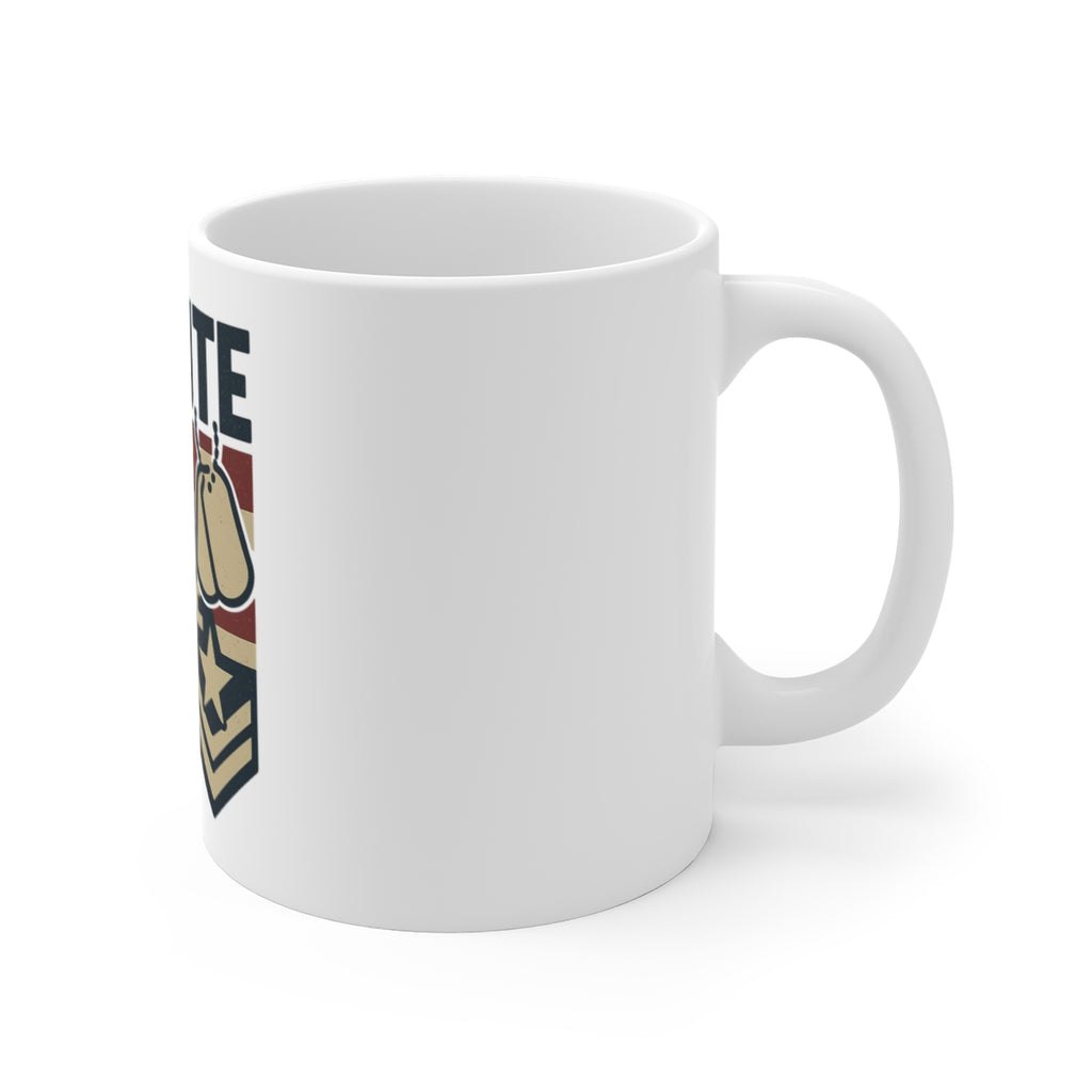 Salute the Brave Military Mug, Patriotic Veteran Gift, American Flag Coffee Mug, Army Navy Marines Gift, Military Service Mug