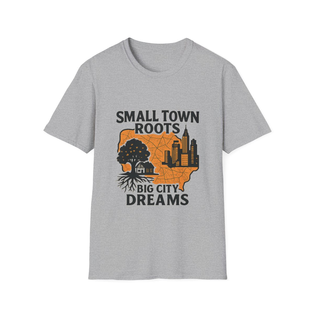 Small Town Roots Big City Dreams Shirt, Hometown Pride Tshirt, Nostalgia Gift, Moving Away Shirt, Hometown T-shirt, Vintage Map Tee