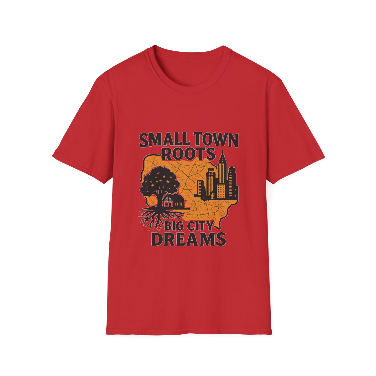 Small Town Roots Big City Dreams Shirt, Hometown Pride Tshirt, Nostalgia Gift, Moving Away Shirt, Hometown T-shirt, Vintage Map Tee
