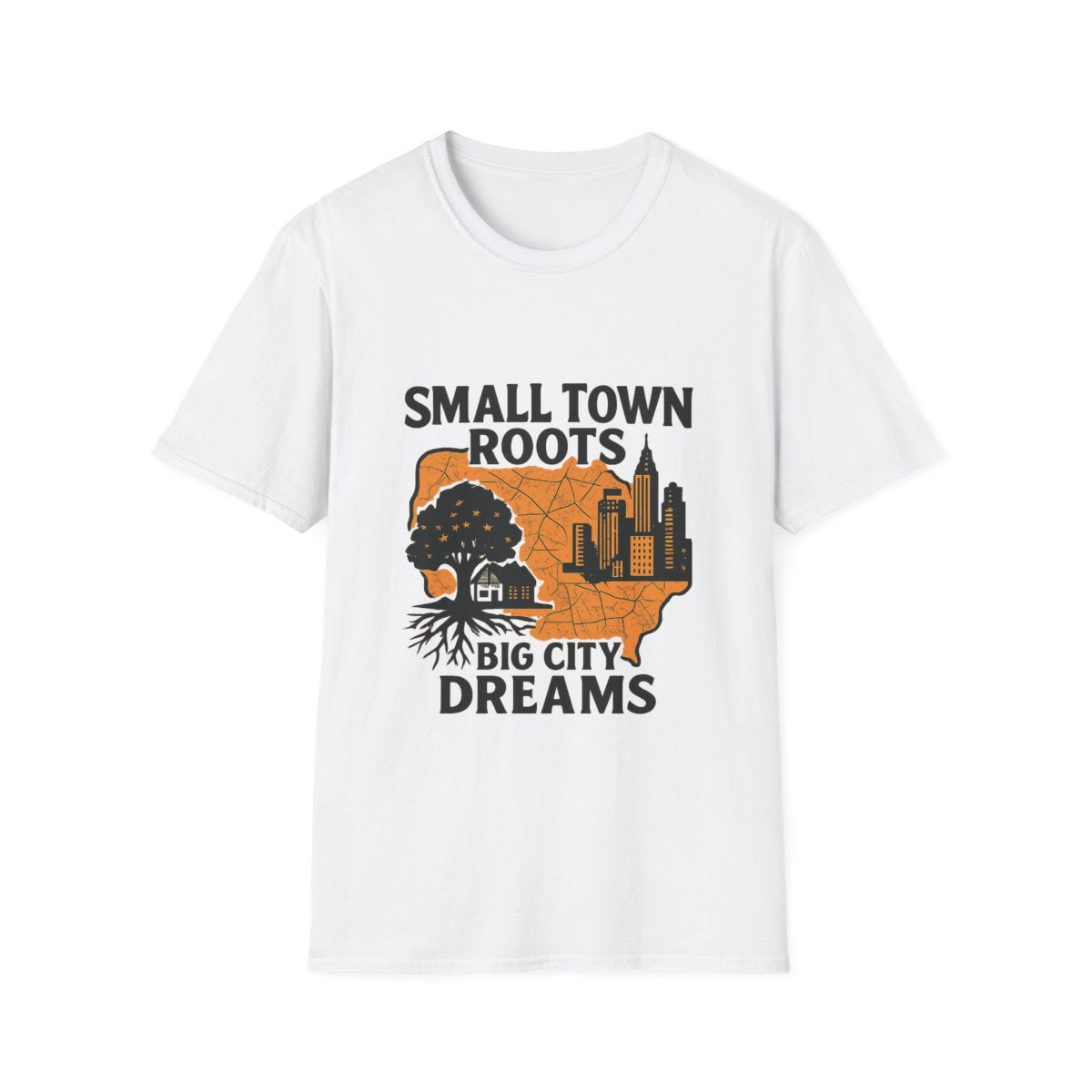 Small Town Roots Big City Dreams Shirt, Hometown Pride Tshirt, Nostalgia Gift, Moving Away Shirt, Hometown T-shirt, Vintage Map Tee
