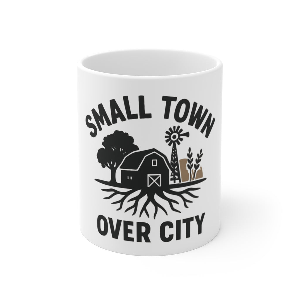 Small Town Roots Coffee Mug | Country Life Pride Cup | Rural Hometown Gift | Farmhouse Kitchen Decor | Small Town Over City
