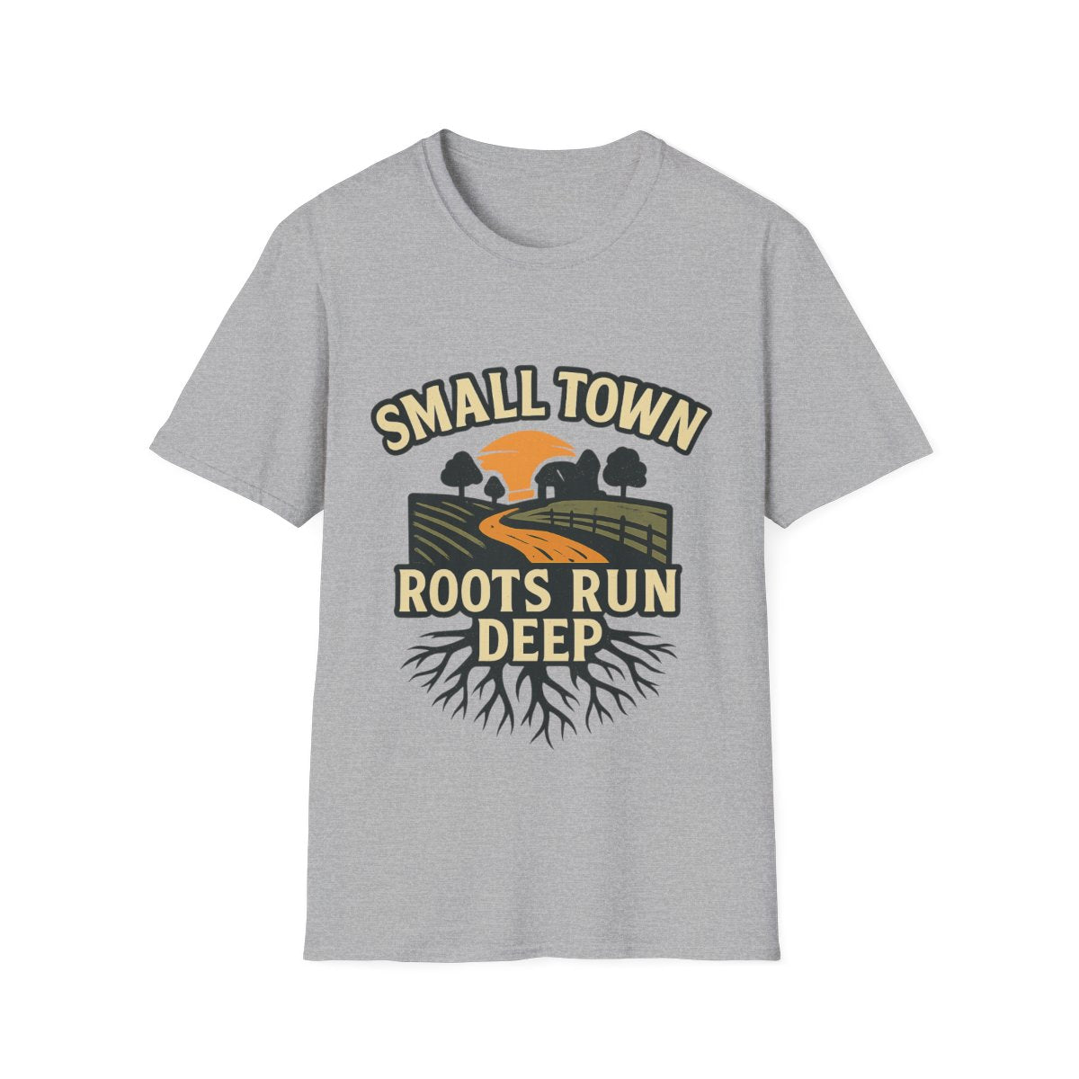 Small Town Roots Run Deep Shirt, Country Roads Graphic Tee, Rural Pride T-Shirt, Farmhouse Style Clothing, Country Lifestyle Gift