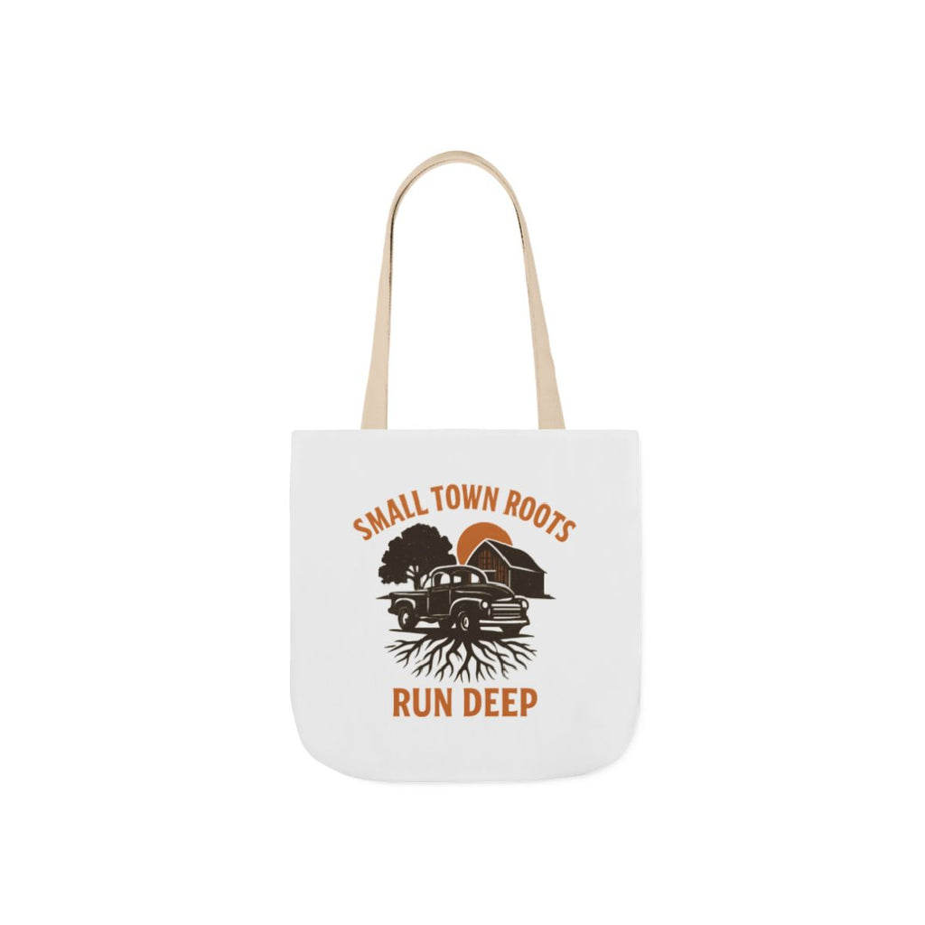 Small Town Roots Run Deep Tote Bag | Rural Heritage Pride Gift | Vintage Pickup Truck Barn Tote | Country Hometown Nostalgia Bag