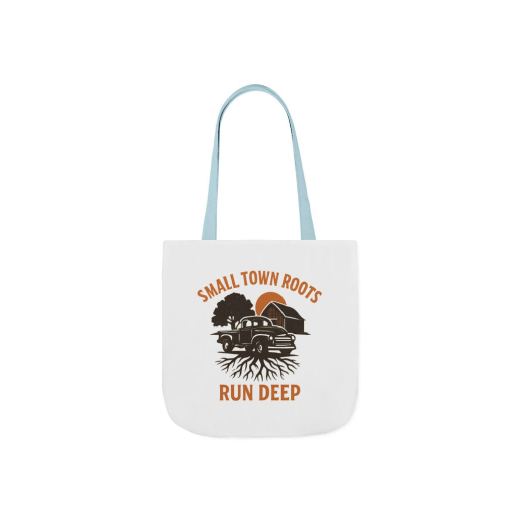 Small Town Roots Run Deep Tote Bag | Rural Heritage Pride Gift | Vintage Pickup Truck Barn Tote | Country Hometown Nostalgia Bag