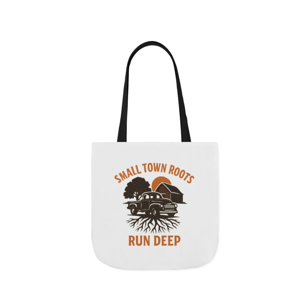 Small Town Roots Run Deep Tote Bag | Rural Heritage Pride Gift | Vintage Pickup Truck Barn Tote | Country Hometown Nostalgia Bag