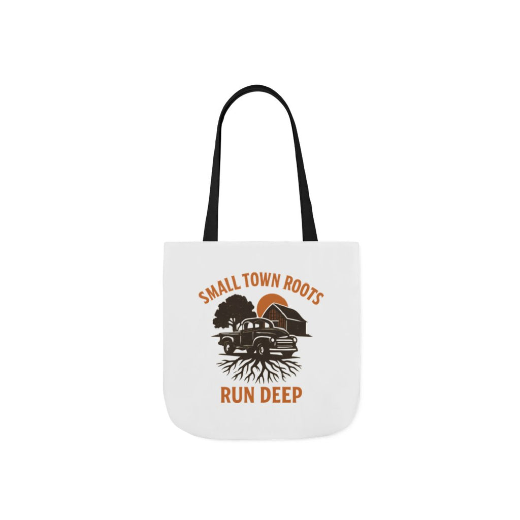 Small Town Roots Run Deep Tote Bag | Rural Heritage Pride Gift | Vintage Pickup Truck Barn Tote | Country Hometown Nostalgia Bag
