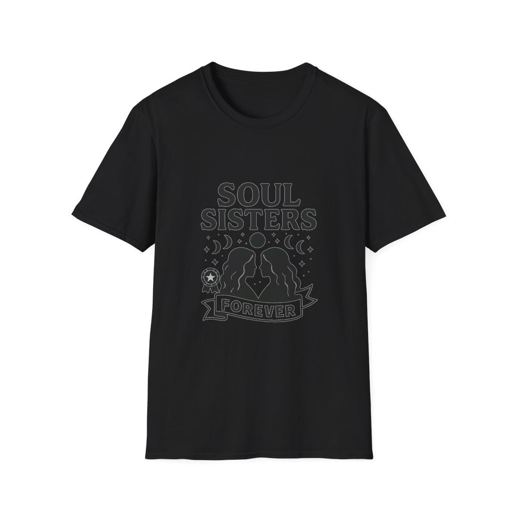 Soul Sisters Forever Matching T-Shirts, Best Friend Shirts, Celestial Moon Phase Tees, BFF Gifts for Women, Soulmate Friendship