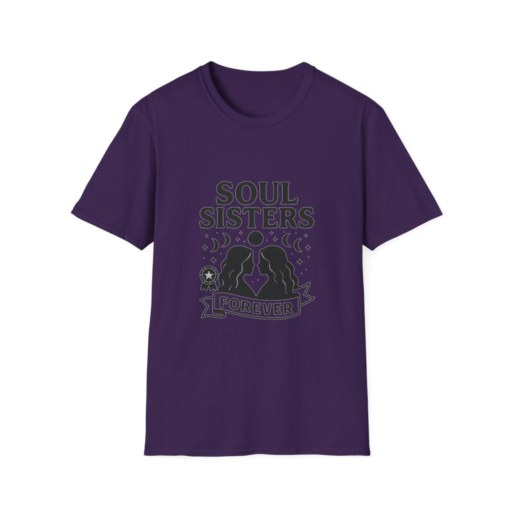 Soul Sisters Forever Matching T-Shirts, Best Friend Shirts, Celestial Moon Phase Tees, BFF Gifts for Women, Soulmate Friendship