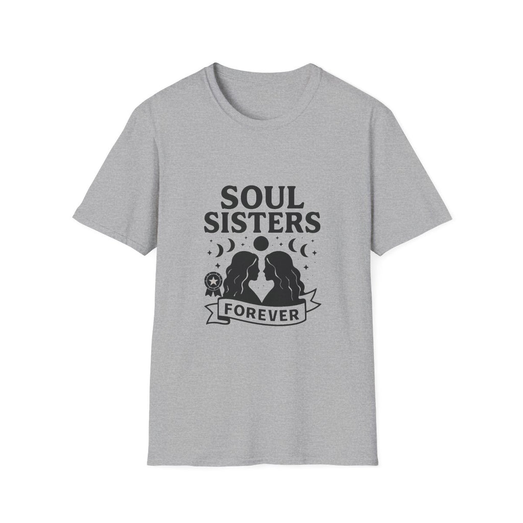 Soul Sisters Forever Matching T-Shirts, Best Friend Shirts, Celestial Moon Phase Tees, BFF Gifts for Women, Soulmate Friendship