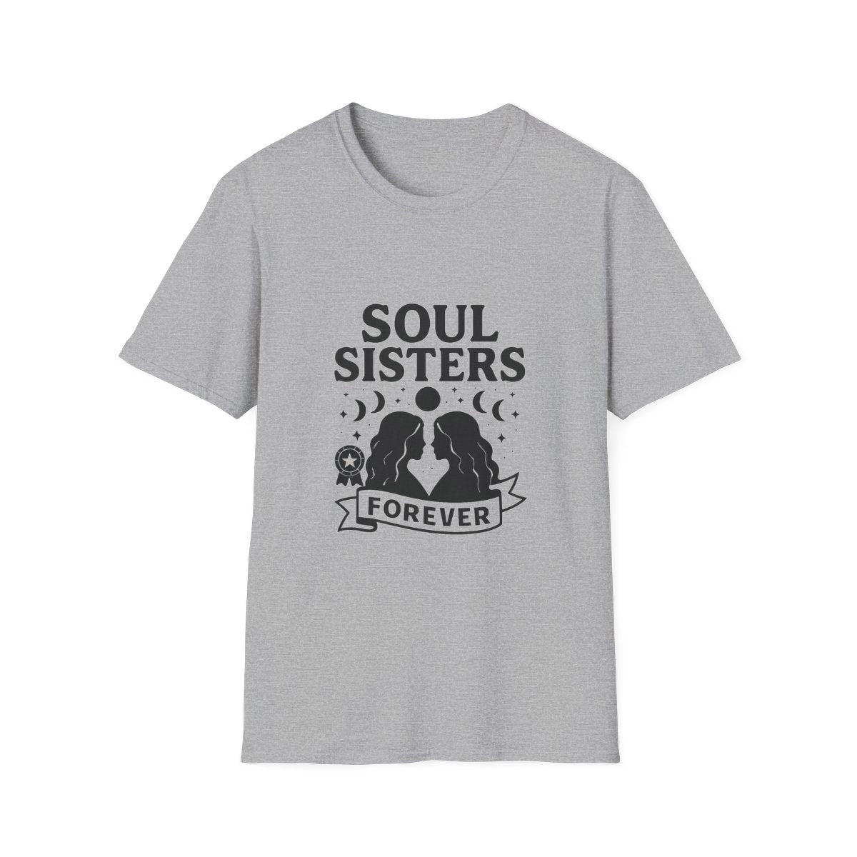 Soul Sisters Forever Matching T-Shirts, Best Friend Shirts, Celestial Moon Phase Tees, BFF Gifts for Women, Soulmate Friendship