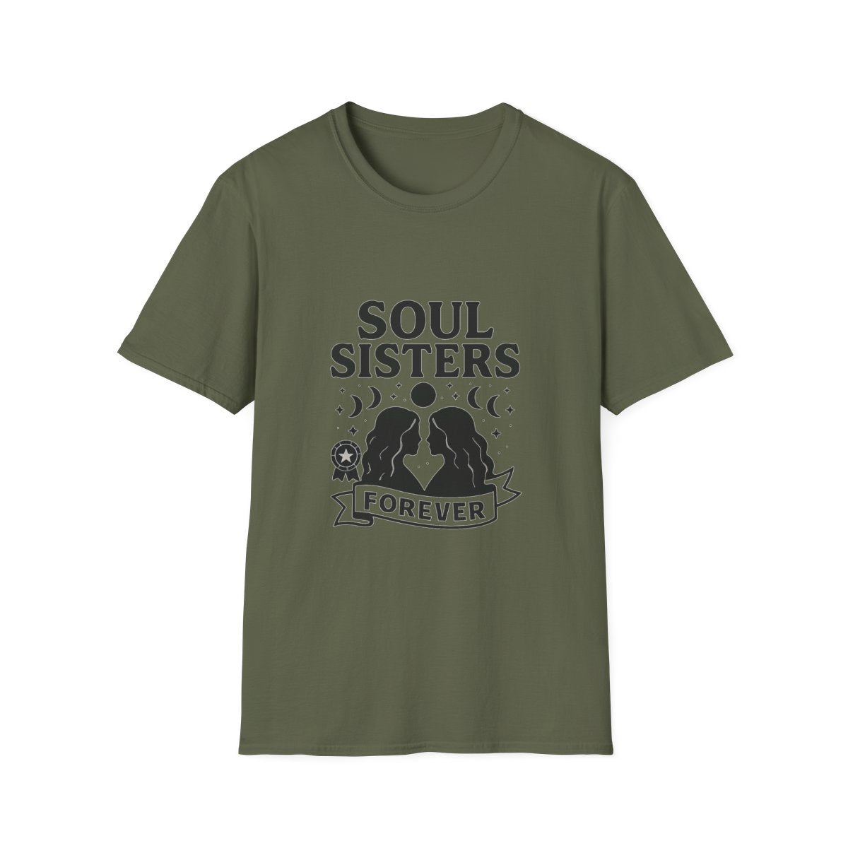 Soul Sisters Forever Matching T-Shirts, Best Friend Shirts, Celestial Moon Phase Tees, BFF Gifts for Women, Soulmate Friendship