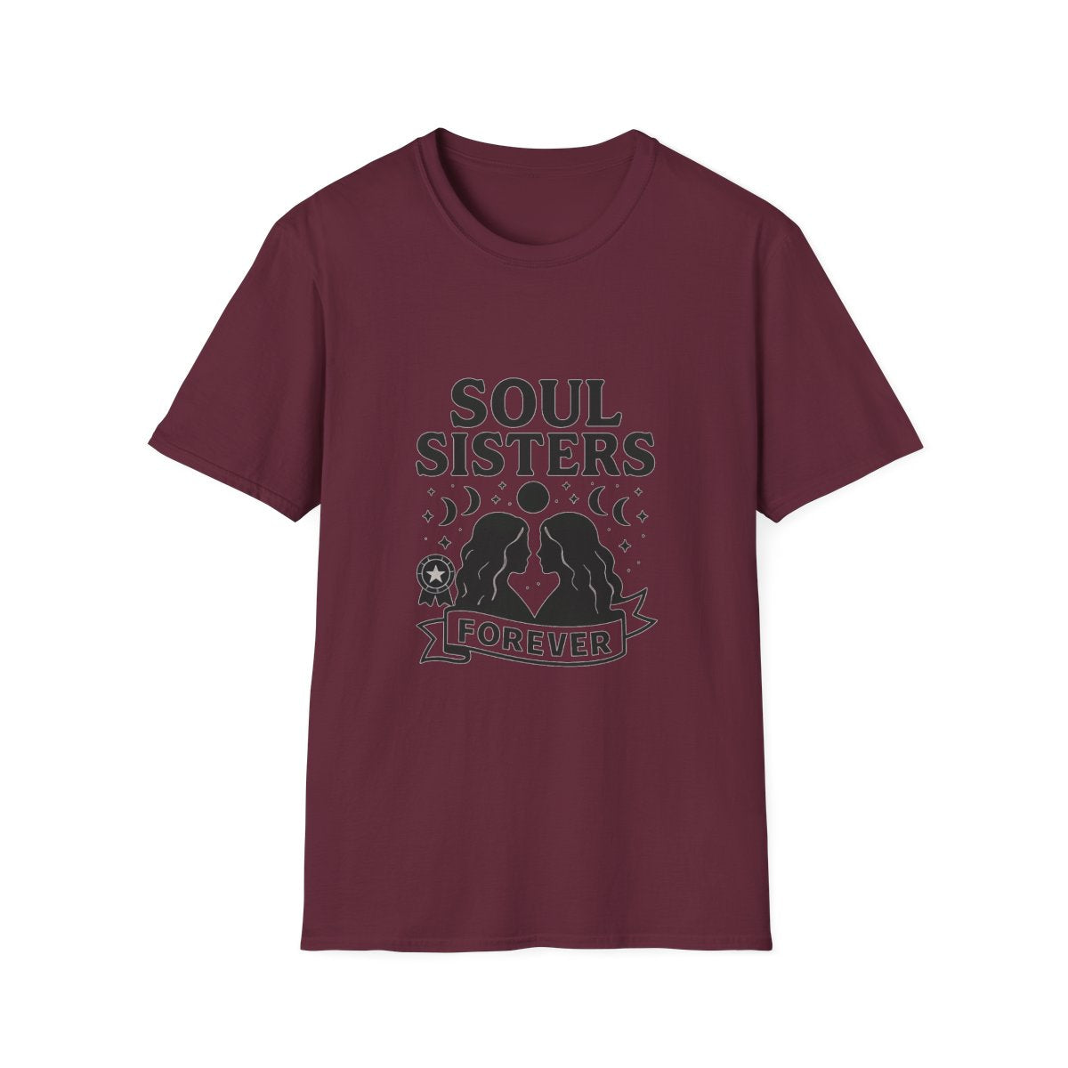Soul Sisters Forever Matching T-Shirts, Best Friend Shirts, Celestial Moon Phase Tees, BFF Gifts for Women, Soulmate Friendship