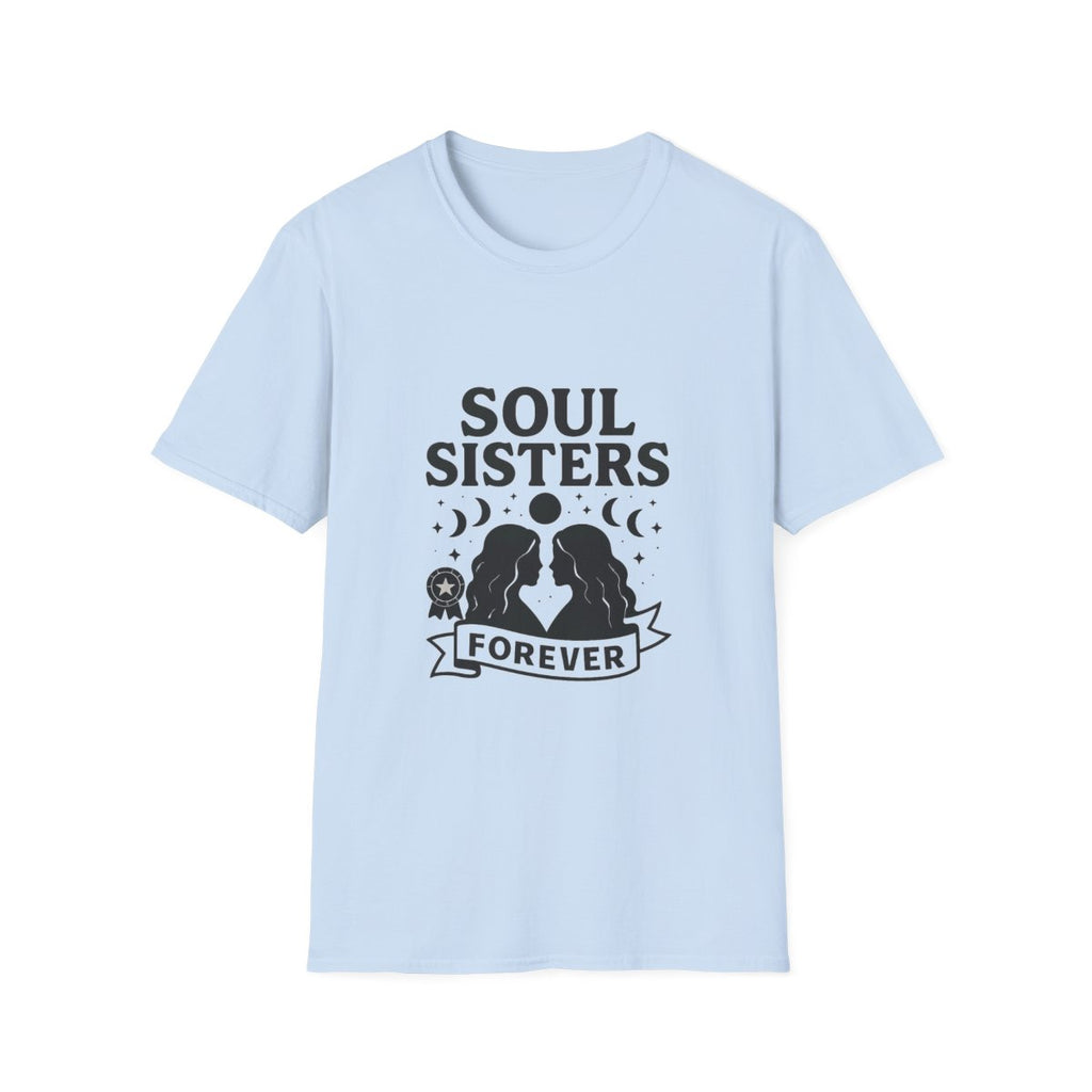 Soul Sisters Forever Matching T-Shirts, Best Friend Shirts, Celestial Moon Phase Tees, BFF Gifts for Women, Soulmate Friendship
