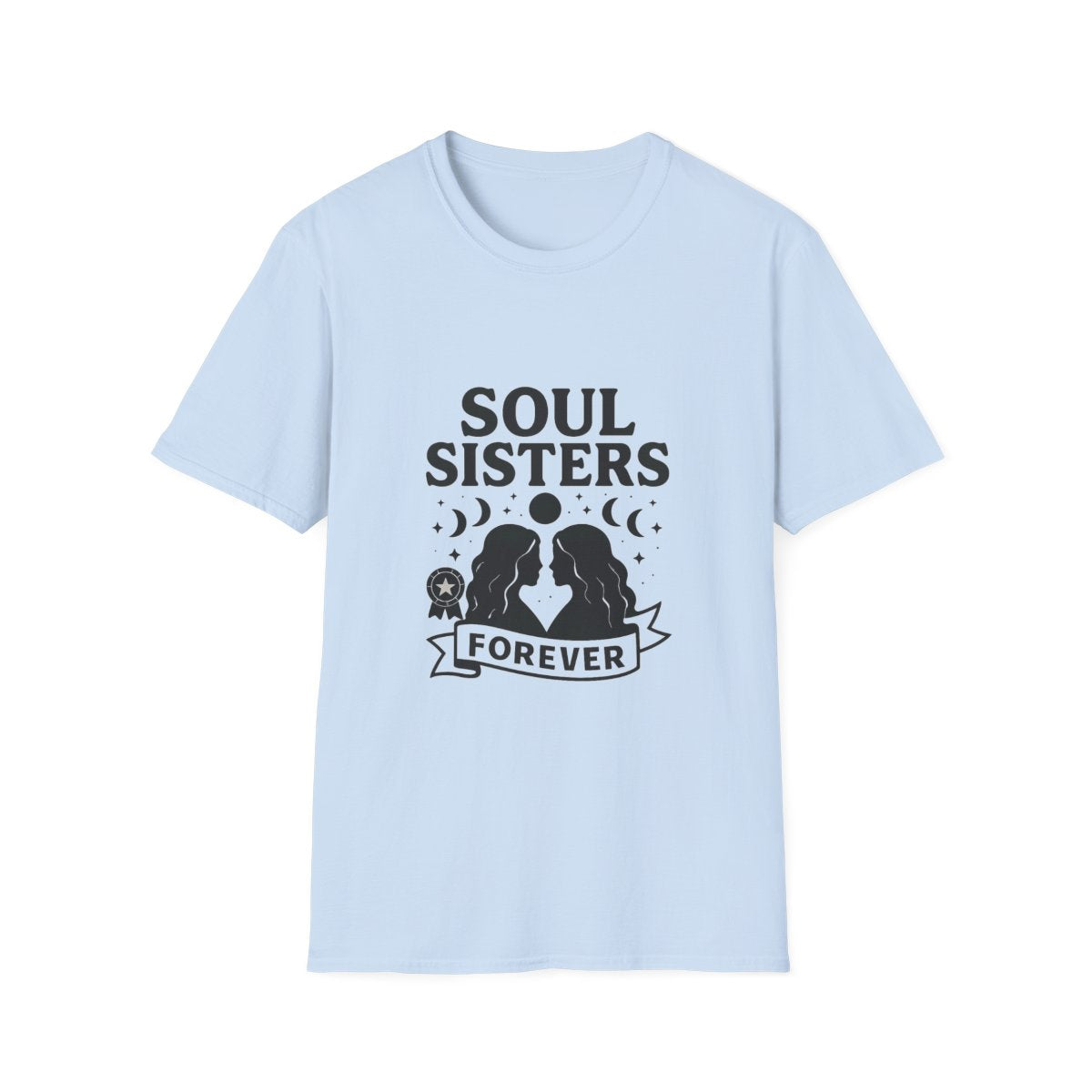 Soul Sisters Forever Matching T-Shirts, Best Friend Shirts, Celestial Moon Phase Tees, BFF Gifts for Women, Soulmate Friendship