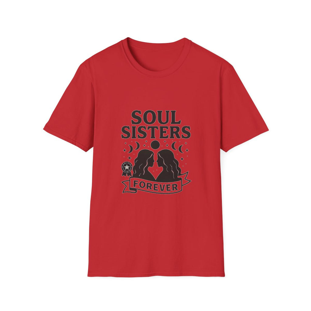 Soul Sisters Forever Matching T-Shirts, Best Friend Shirts, Celestial Moon Phase Tees, BFF Gifts for Women, Soulmate Friendship