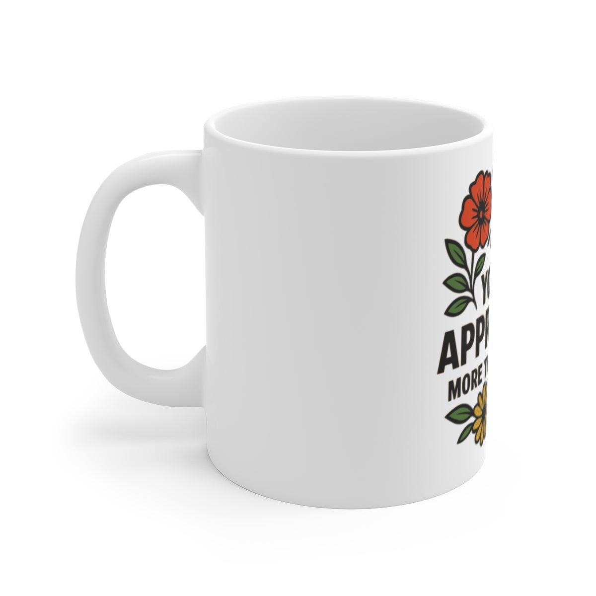 Teacher Appreciation Mug Gift, You Are Appreciated More Than You Know, Floral Teacher Gift, End of Year Teacher Mug, Thank You