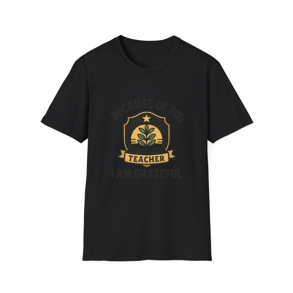 Teacher Appreciation Shirt, Because of You I Am Grateful T-Shirt, Teacher Gift, Thank You Teacher Tee, End of Year Gift