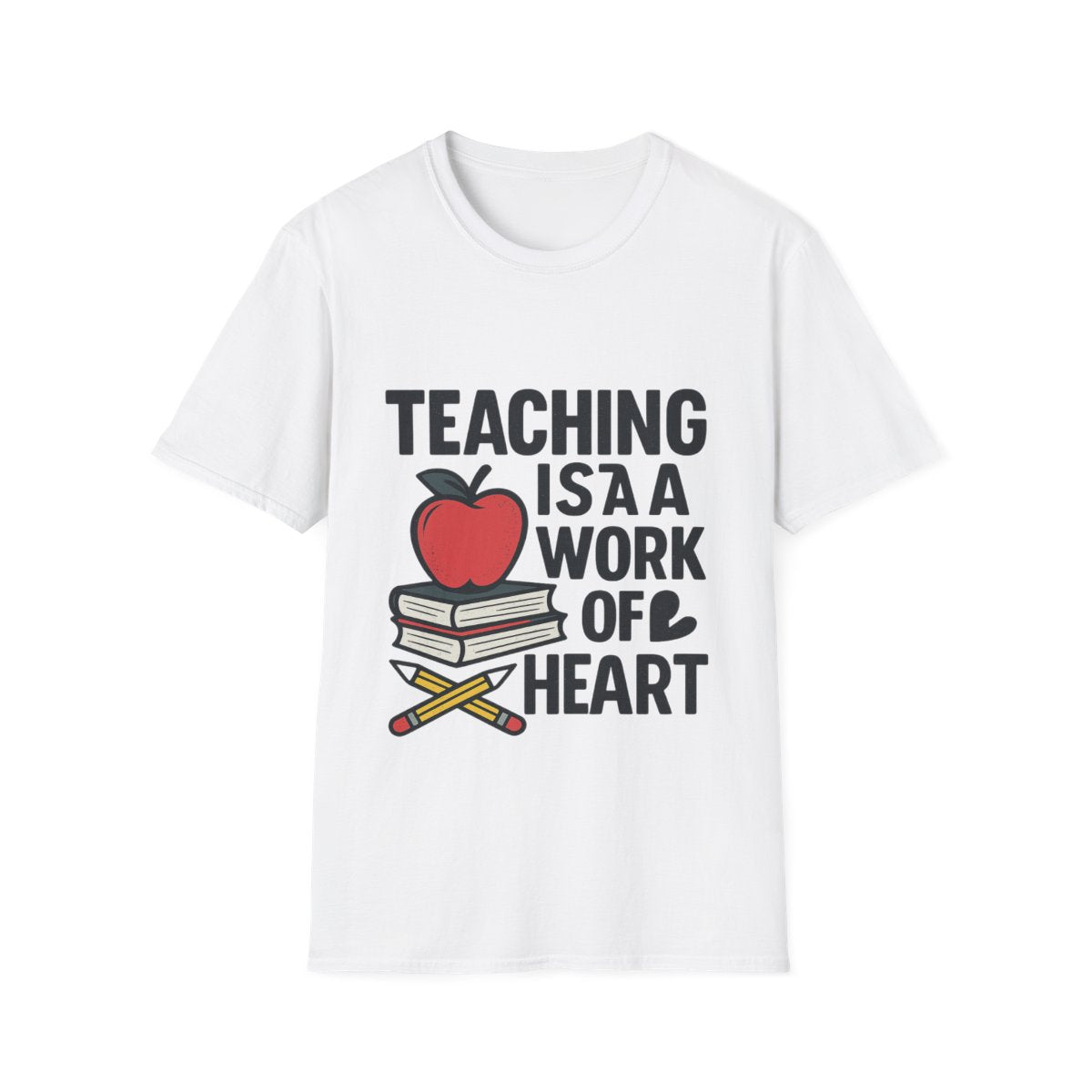 Teacher Appreciation Shirt, Teaching is a Work of Heart Tshirt, Teacher Gift, Educator Shirt, Teacher Week Gift, Apple Pencil Tee