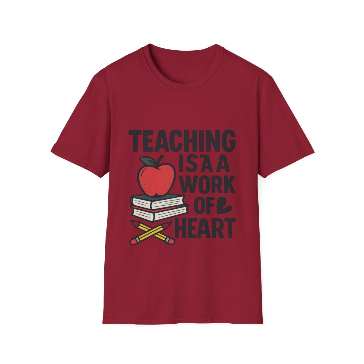 Teacher Appreciation Shirt, Teaching is a Work of Heart Tshirt, Teacher Gift, Educator Shirt, Teacher Week Gift, Apple Pencil Tee