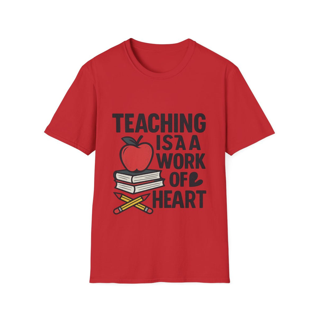 Teacher Appreciation Shirt, Teaching is a Work of Heart Tshirt, Teacher Gift, Educator Shirt, Teacher Week Gift, Apple Pencil Tee