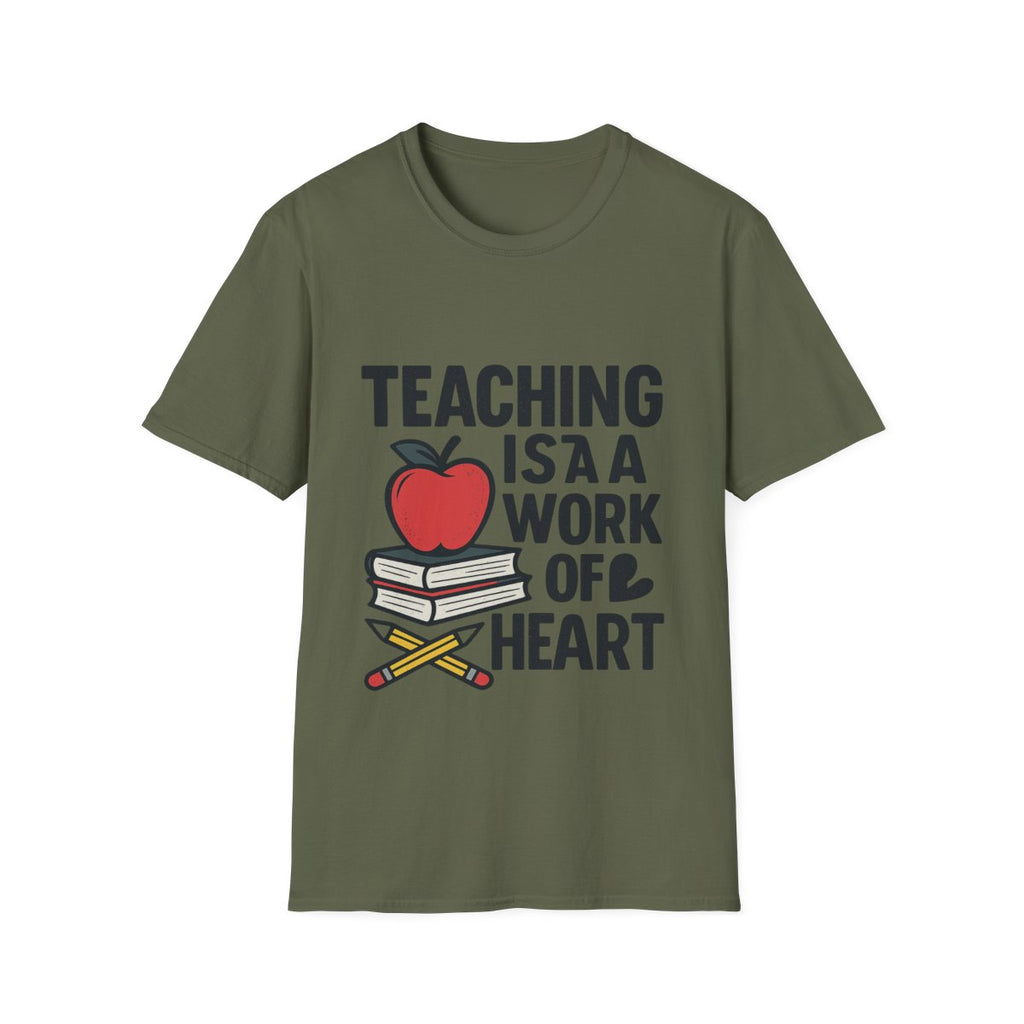 Teacher Appreciation Shirt, Teaching is a Work of Heart Tshirt, Teacher Gift, Educator Shirt, Teacher Week Gift, Apple Pencil Tee