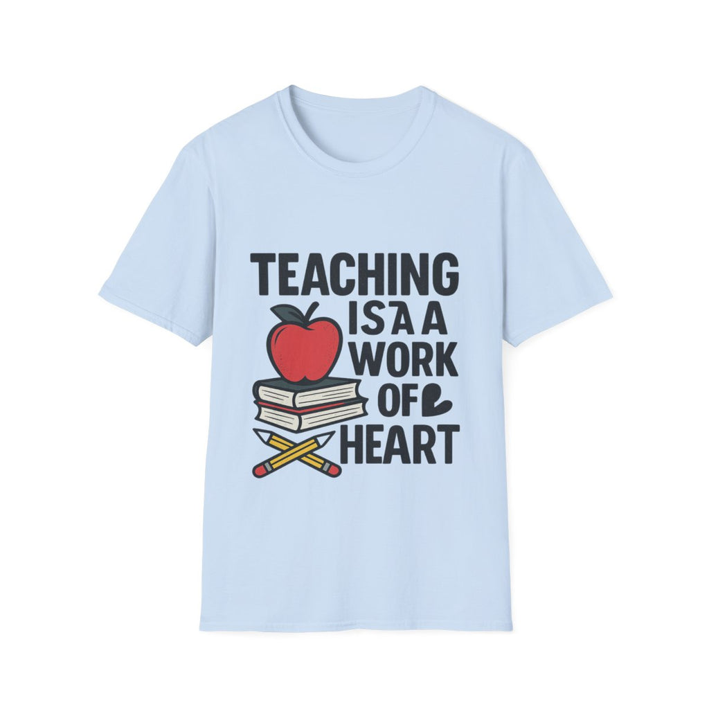Teacher Appreciation Shirt, Teaching is a Work of Heart Tshirt, Teacher Gift, Educator Shirt, Teacher Week Gift, Apple Pencil Tee