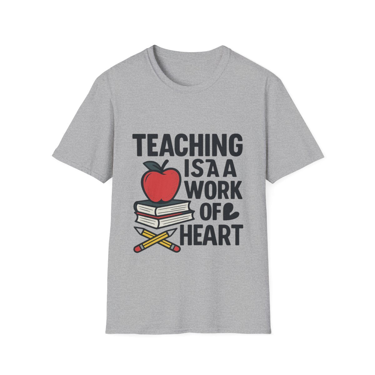 Teacher Appreciation Shirt, Teaching is a Work of Heart Tshirt, Teacher Gift, Educator Shirt, Teacher Week Gift, Apple Pencil Tee