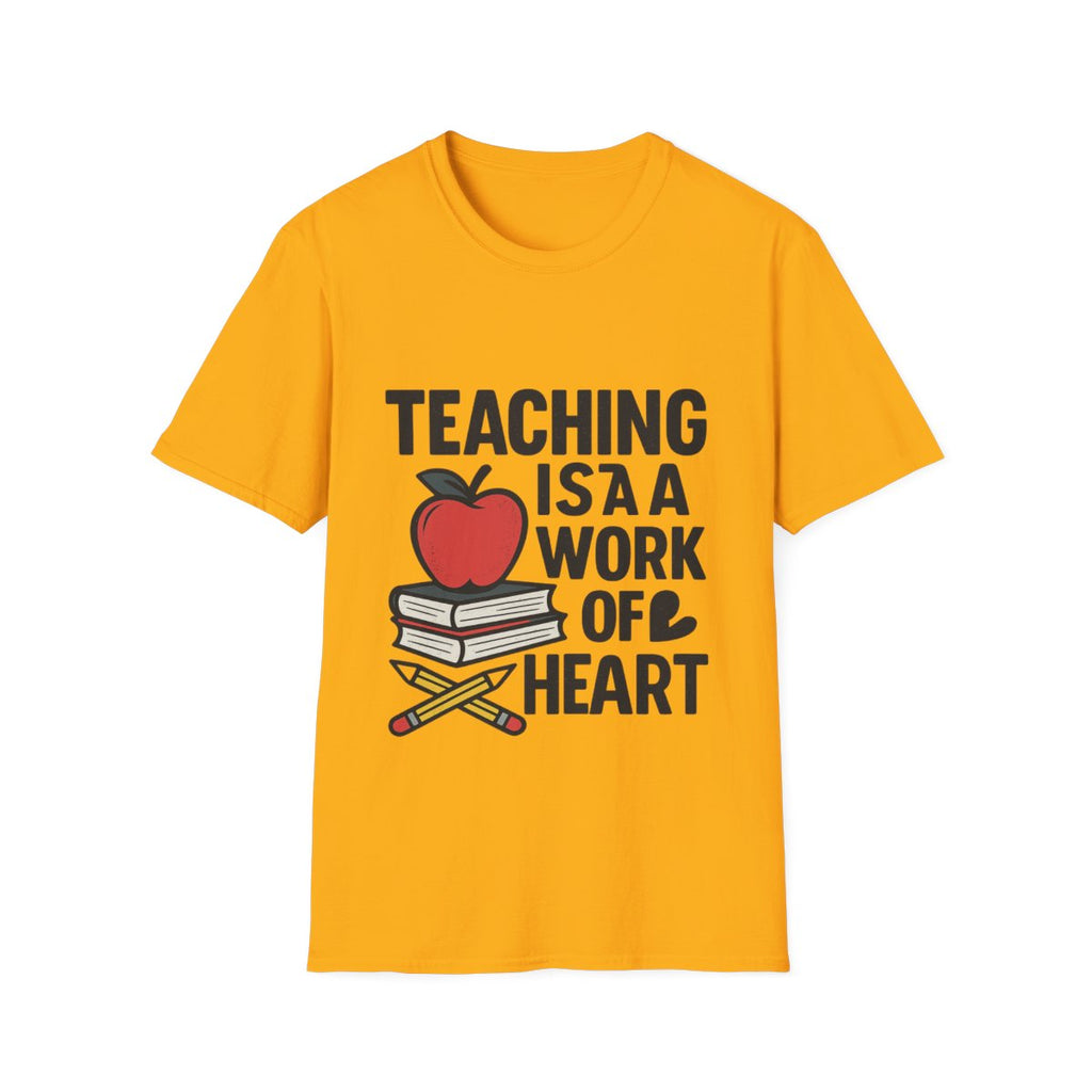 Teacher Appreciation Shirt, Teaching is a Work of Heart Tshirt, Teacher Gift, Educator Shirt, Teacher Week Gift, Apple Pencil Tee