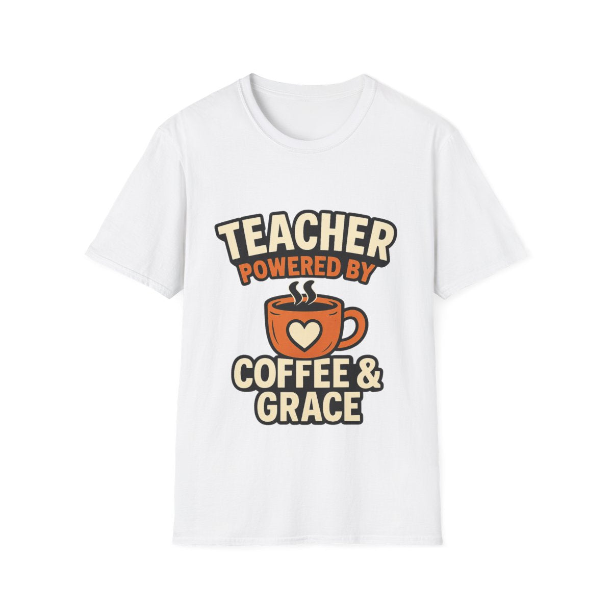Teacher Powered By Coffee & Grace T-Shirt, Teacher Appreciation Gift, First Day of School Shirt, Teacher Life Tee