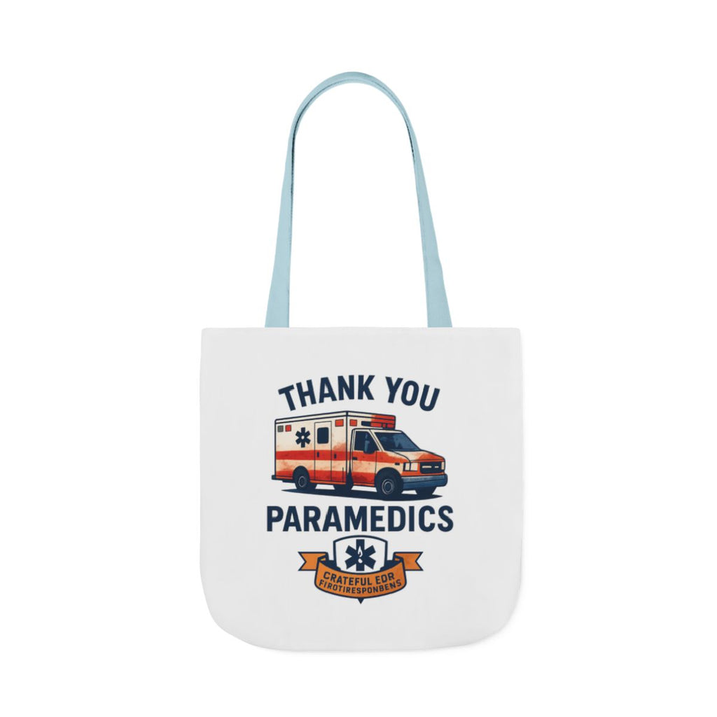 Thank You Paramedics Tote Bag, EMS Appreciation Gift, Grateful for First Responders, Ambulance Watercolor Art, Emergency Medical