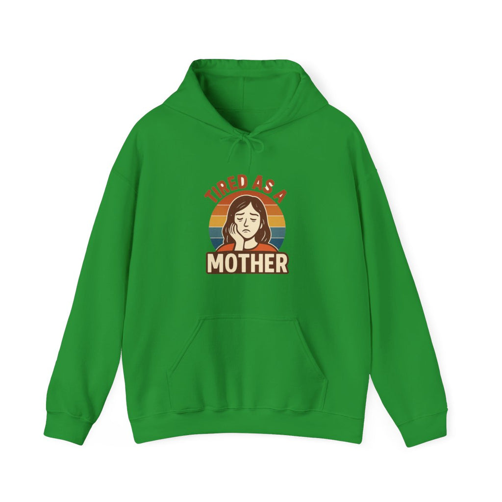Tired As A Mother Hoodie Vintage Rainbow Retro Mom Life Sweatshirt Funny Exhausted Parent Gift Mothers Day Gift