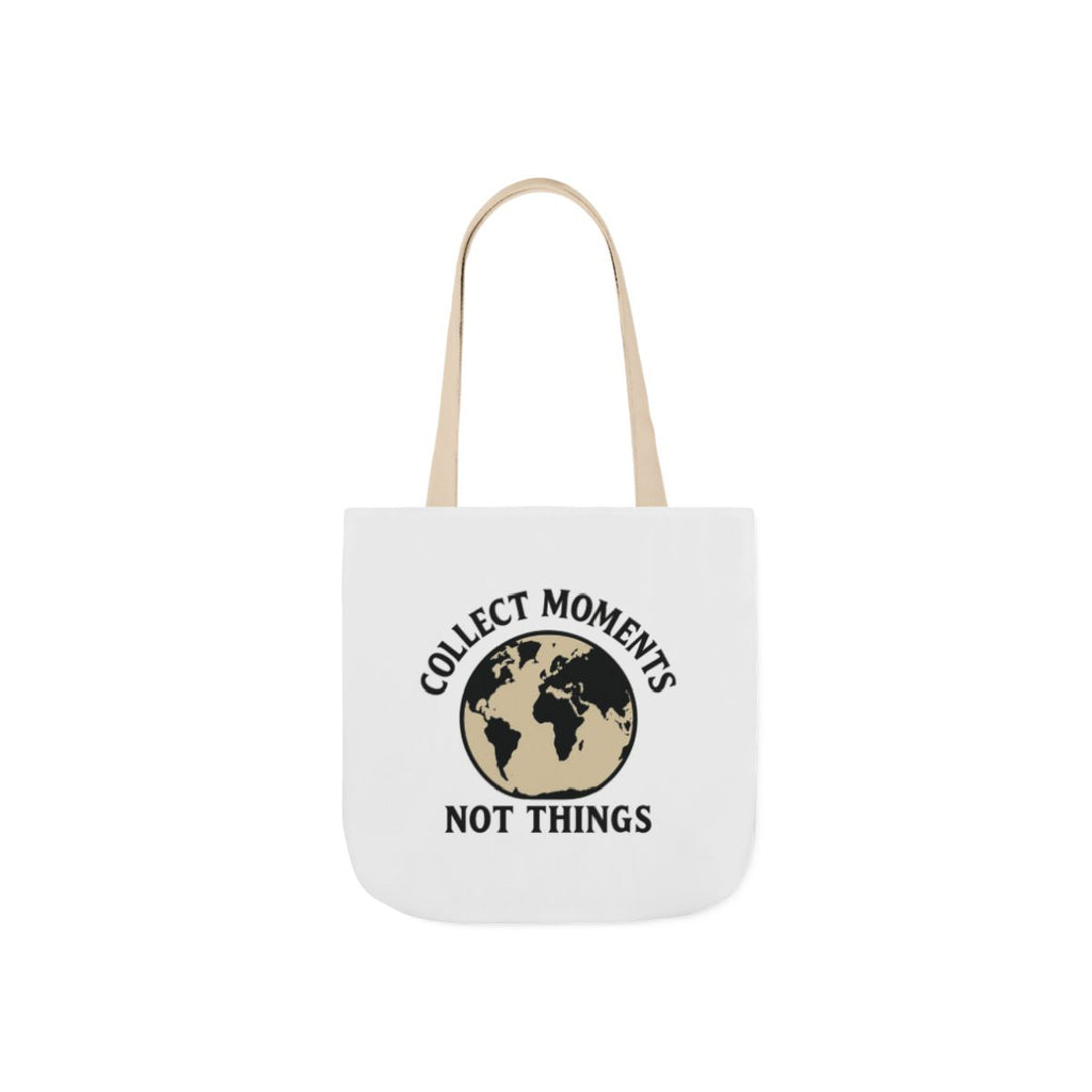 Travel Tote Bag Wanderlust Gift, Collect Moments Not Things Canvas Tote, World Map Tote Bag for Women, Traveler Gift Adventure Lover