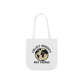 Travel Tote Bag Wanderlust Gift, Collect Moments Not Things Canvas Tote, World Map Tote Bag for Women, Traveler Gift Adventure Lover