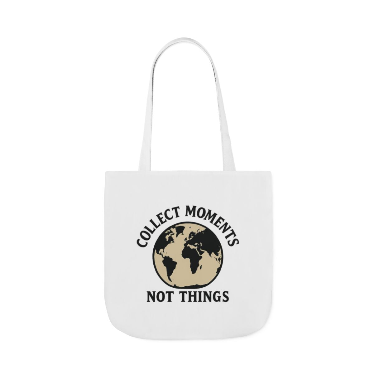 Travel Tote Bag Wanderlust Gift, Collect Moments Not Things Canvas Tote, World Map Tote Bag for Women, Traveler Gift Adventure Lover
