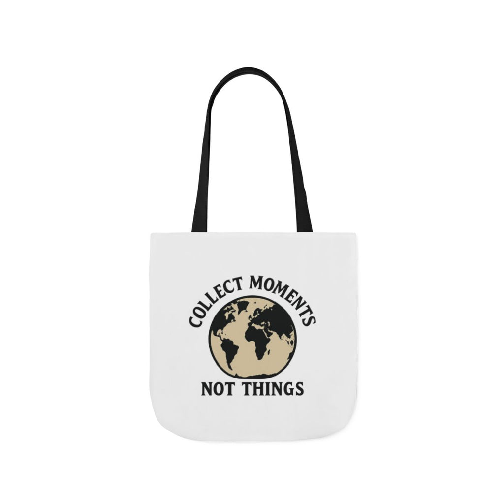 Travel Tote Bag Wanderlust Gift, Collect Moments Not Things Canvas Tote, World Map Tote Bag for Women, Traveler Gift Adventure Lover