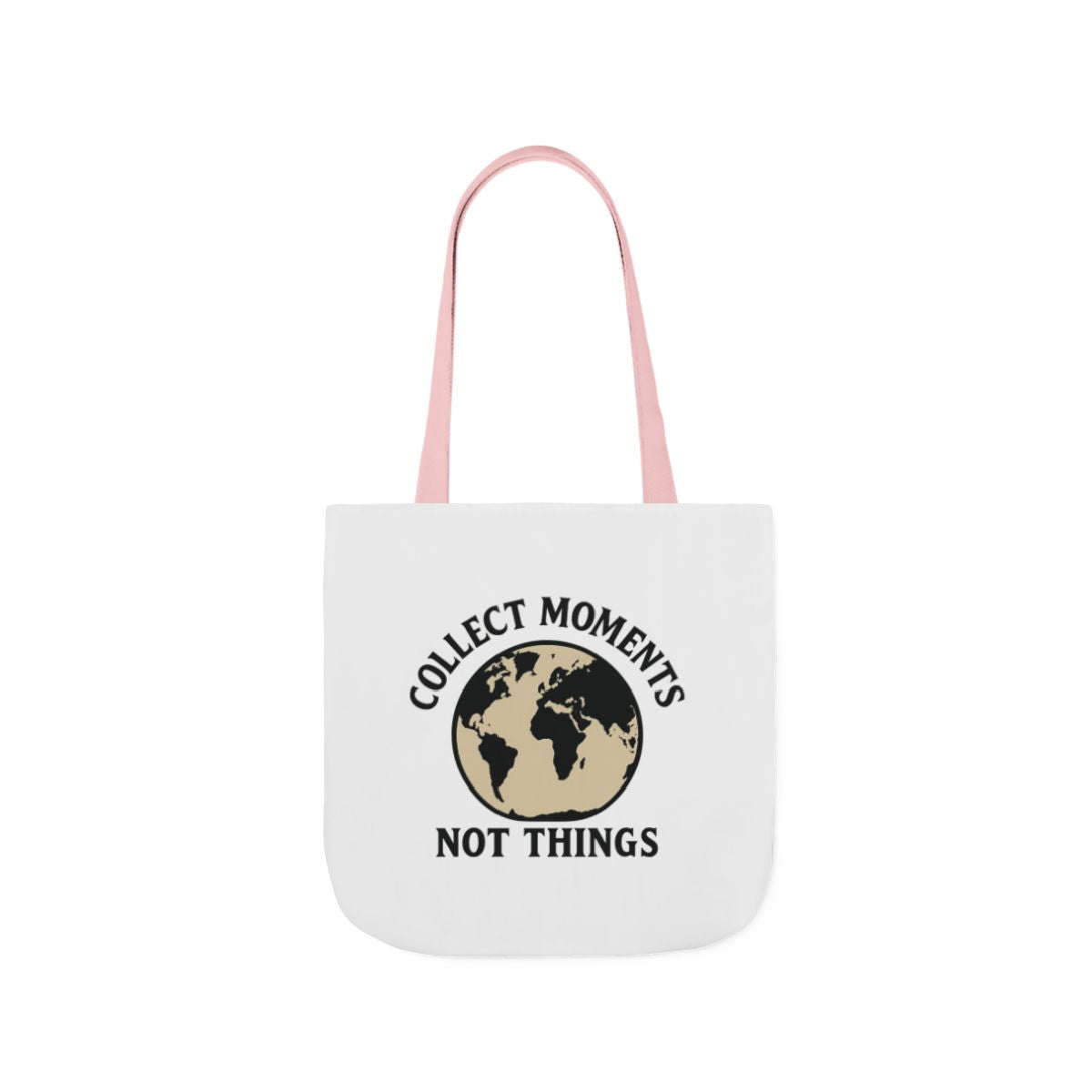Travel Tote Bag Wanderlust Gift, Collect Moments Not Things Canvas Tote, World Map Tote Bag for Women, Traveler Gift Adventure Lover
