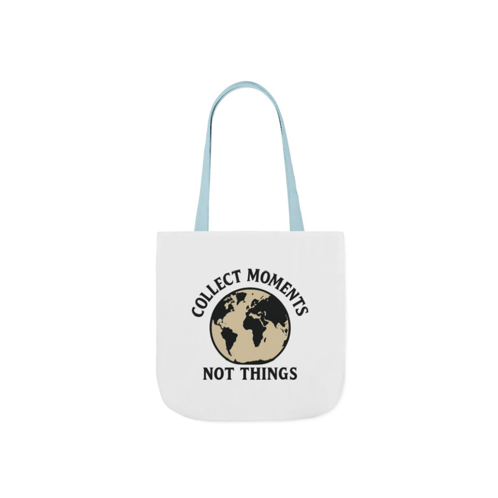 Travel Tote Bag Wanderlust Gift, Collect Moments Not Things Canvas Tote, World Map Tote Bag for Women, Traveler Gift Adventure Lover